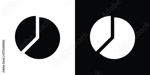 Pie chart icon. filled flat sign concept and web design