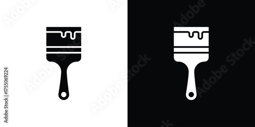 Paint brush icon. filled flat sign concept and web design