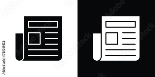 News icon. filled flat sign concept and web design