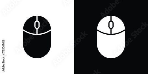 Mouse icon. filled flat sign concept and web design
