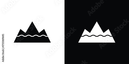 Mountain icon. filled flat sign concept and web design