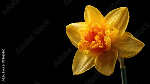  Daffodil on black background, add text
