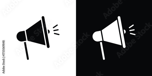Megaphone icon. filled flat sign concept and web design