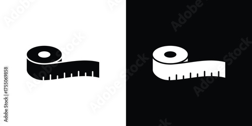 Meter tape icon. filled flat sign concept and web design