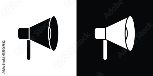 Megaphone icon. filled flat sign concept and web design