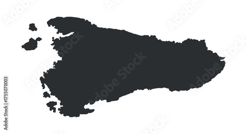 Simple Silhouette Map of Singapore Nation Asian City Country on Transparent