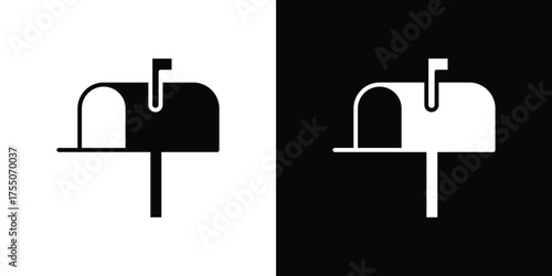 Mailbox icon. filled flat sign concept and web design