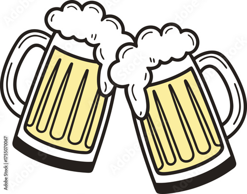Beer mug silhouette Vector isolated on white background