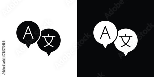 Language icon. filled flat sign concept and web design