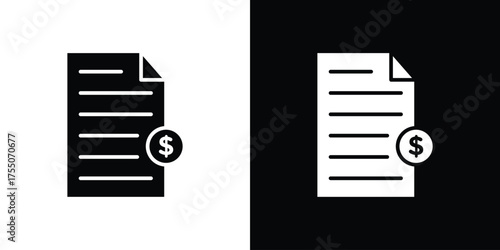 Invoice icon. filled flat sign concept and web design