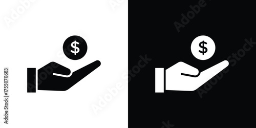 Investment icon. filled flat sign concept and web design