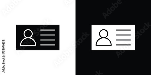 Identity card icon. filled flat sign concept and web design