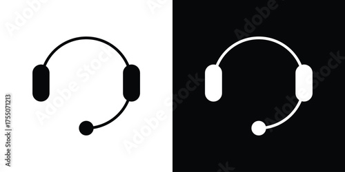 Headphones icon. filled flat sign concept and web design