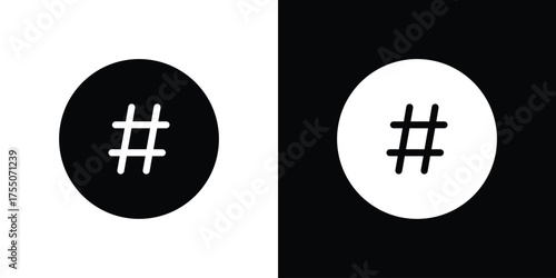 Hashtag icon. filled flat sign concept and web design