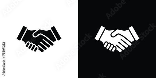 Handshake icon. filled flat sign concept and web design