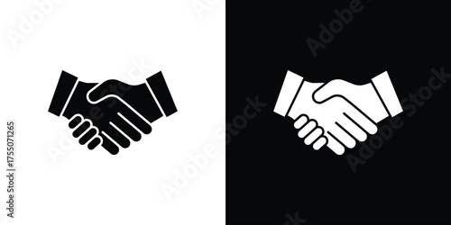 Handshake icon. filled flat sign concept and web design