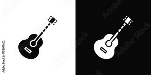 Guitar icon. filled flat sign concept and web design