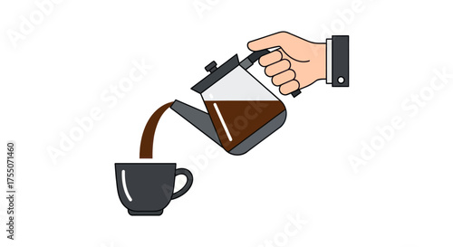 Stylized person playing acoustic guitar while seated on a stool.