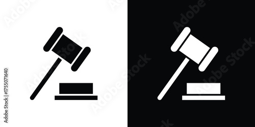 Gavel icon. filled flat sign concept and web design