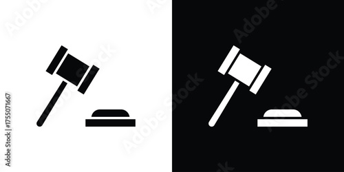 Gavel icon. filled flat sign concept and web design