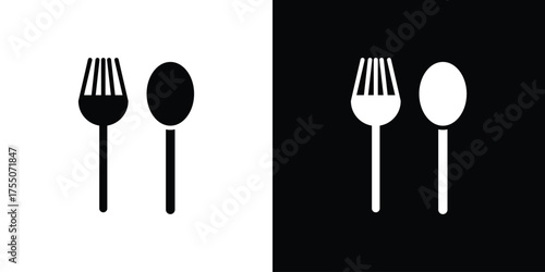 Fork and Knife icon. filled flat sign concept and web design