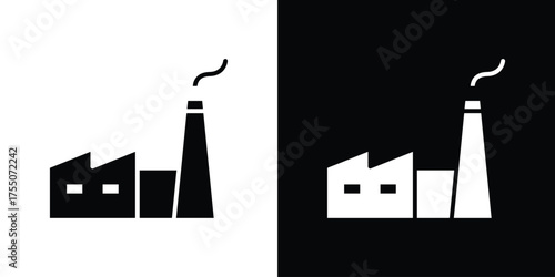 Factory icon. filled flat sign concept and web design