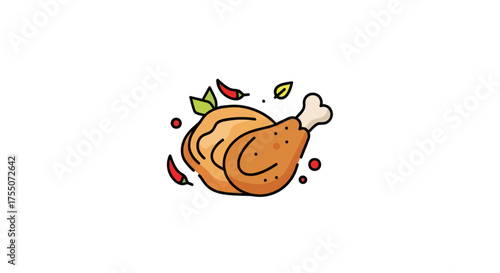 Classic black and white illustration of a sports whistle.