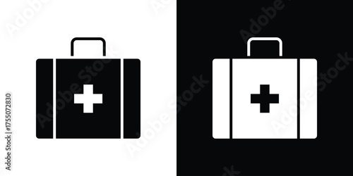 Doctor bag icon. filled flat sign concept and web design