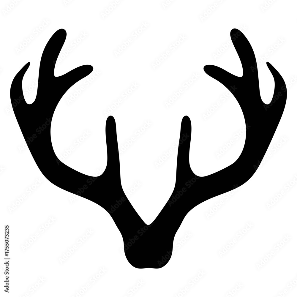 Obraz premium Vector art of silhouette of deer antlers a symbol of nature, strength, and wilderness, perfect for outdoor and rustic designs