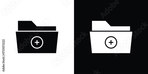Create folder icon. filled flat sign concept and web design