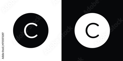 Copyright icon. filled flat sign concept and web design