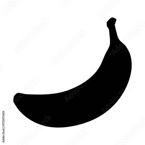 Vector art of a simple black banana silhouette, perfect for minimalist designs, educational materials, or branding related to healthy eating and tropical themes