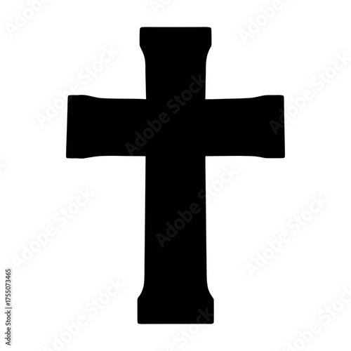 Vector art of simple silhouette of a christian cross, a powerful symbol of faith, hope, and spirituality, suitable for religious or memorial designs