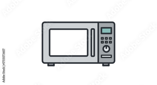 Modern Kitchen Microwave Oven with Digital Display and Control Panel.