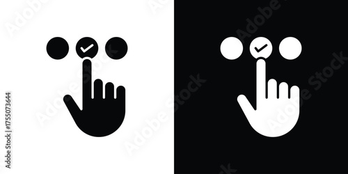 Choice icon. filled flat sign concept and web design