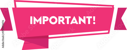 Pink ribbon with important text banner