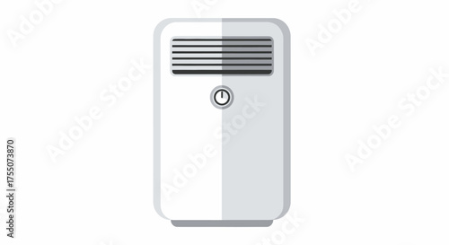 White Air Purifier with Grille and Power Button.
