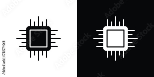 CPU icon. filled flat sign concept and web design