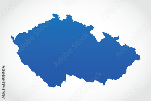 Vector graphic artwork suitable for print and web containing flat detailed map of CZECH REPUBLIC