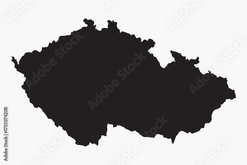 Vector graphic artwork suitable for print and web containing flat detailed map of CZECH REPUBLIC