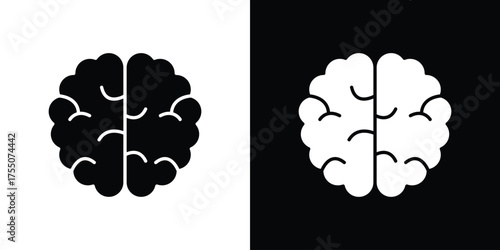 Brain icon. filled flat sign concept and web design