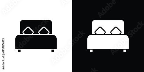 Bed icon. filled flat sign concept and web design