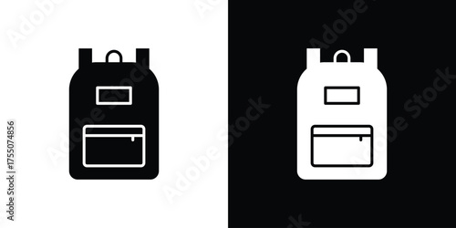 Backpack icon. filled flat sign concept and web design
