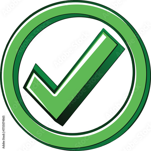 Green check mark inside circle symbol checkmark graphic