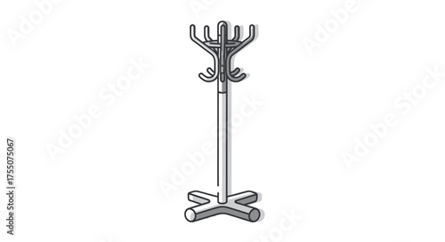 Vintage Coat Rack with Multiple Hooks and a Four-Legged Base.