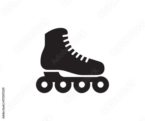 Inline skate icon vector, Simple roller skate silhouette