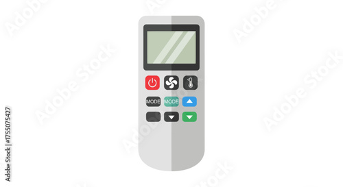 White Air Conditioner Remote Control with Digital Display and Buttons.