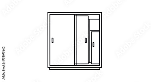 Modern Sliding Door Wardrobe with Internal Compartments.