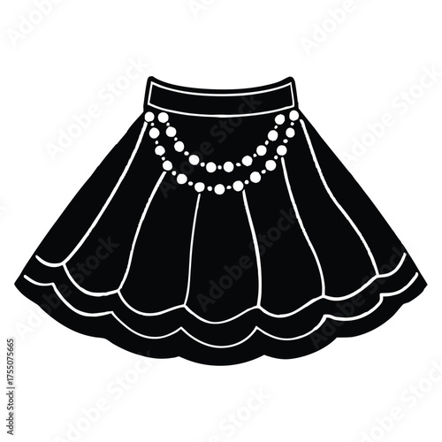 Elegant pearl detailed designer skirt