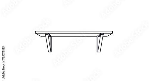 Simple Wooden Shelf with Angled Support Legs.